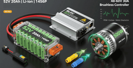 52V ebike system wiring diagram: connecting 72V motor to 52V battery with XT60 controller for safe voltage compatibility