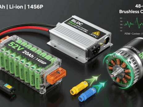 52V ebike system wiring diagram: connecting 72V motor to 52V battery with XT60 controller for safe voltage compatibility