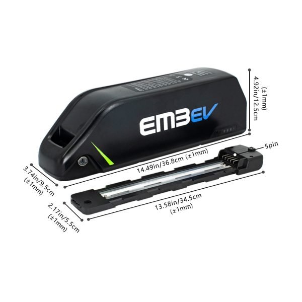 EM3ev King Shark 1404 52V 20Ah battery dimensions and size chart