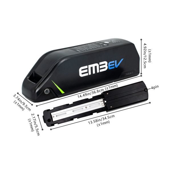 Dimension diagram of EM3ev King Shark 1304 48V 20Ah battery