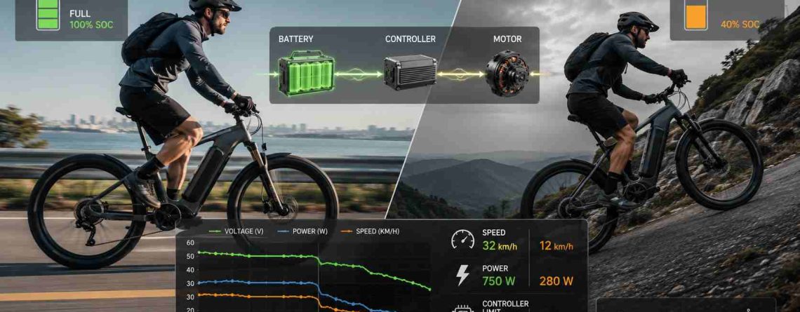 e bike speed and battery voltage performance overview