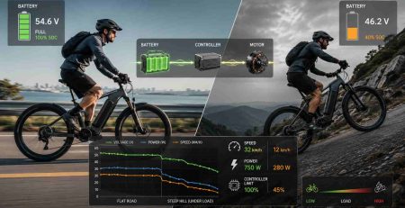 e bike speed and battery voltage performance overview