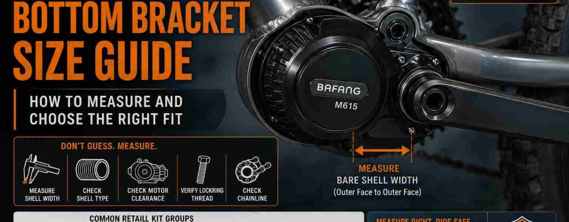 BBSHD bottom bracket size guide showing how to measure shell width for Bafang M615 eBike motors